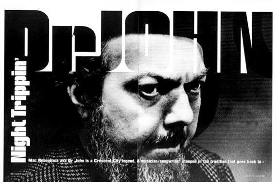 Classic Swifty spread  - Dr. John spread... terrific portrait by Peter Williams portratit.