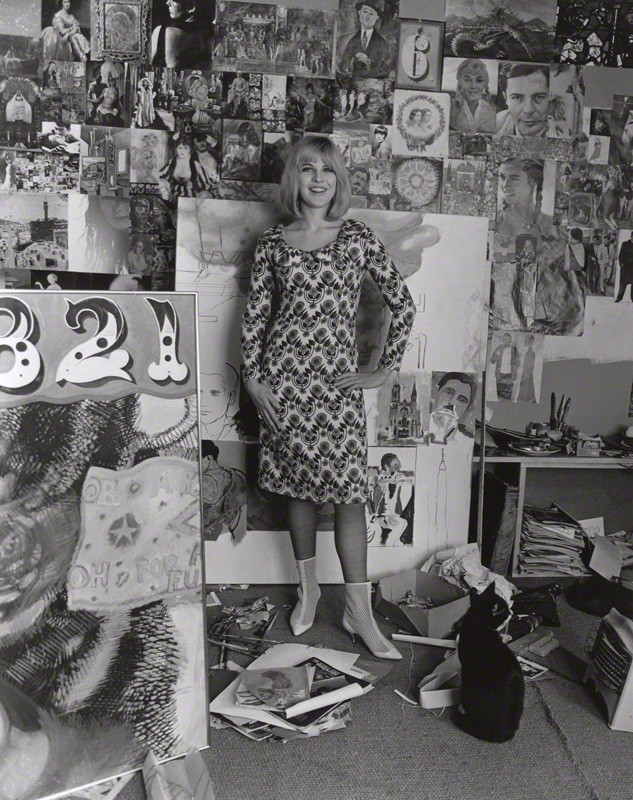 Pauline Boty: In her studio. Pic by Lewis Morley