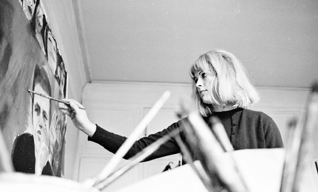 The artist at work Pic: Derek Marlowe