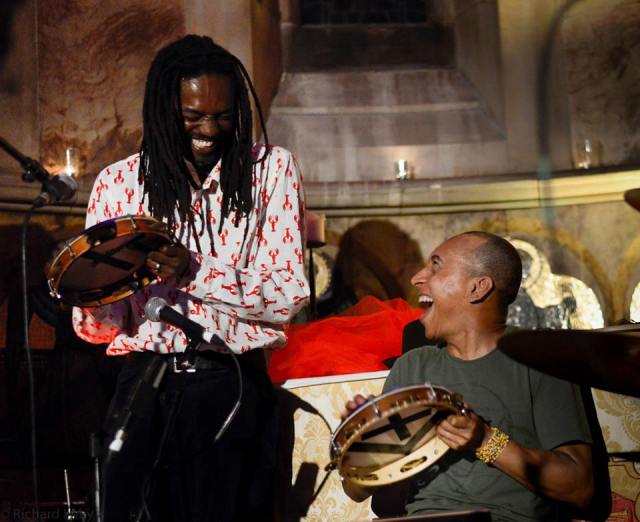 Pandeiro Clash! Adriano Adewale & Anselmo Neto Pic: Richard Kaby